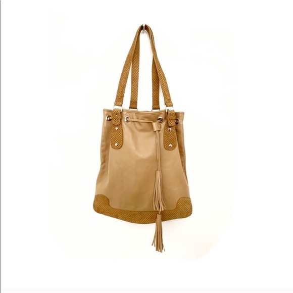 Maurizio Taiuti Tan Camel Leather Tote Handbag Bag - Picture 2 of 5